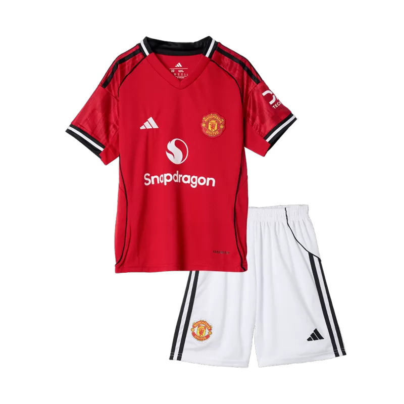Kid's Manchester United Home Soccer Jersey Kit(Jersey+Shorts) 2025/26