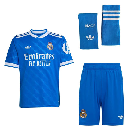 Kid's Real Madrid Third Away Soccer Jersey Kit(Jersey+Shorts+Socks) 2025/26 Top Soccer Jerseys Store