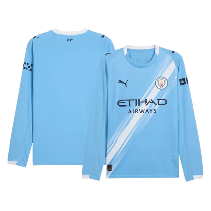 Manchester City Home Long Sleeve Soccer Jersey 2025/26