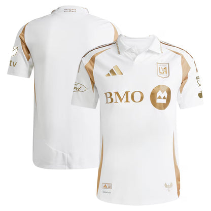 Player Version Men's LAFC White 2025 Away- Slim Fit topsoccerjerseys.com
