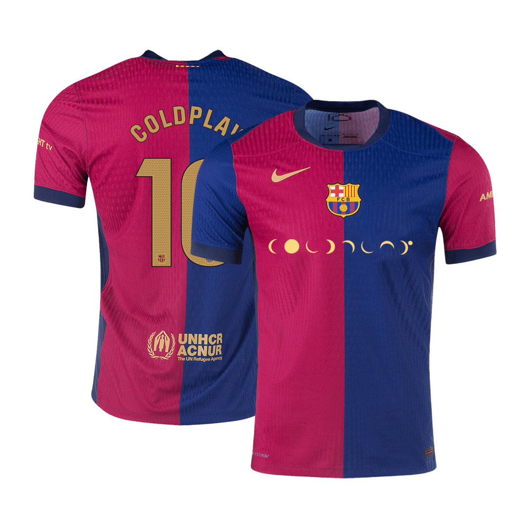 Player Version COLDPLAY #10 Barcelona Home  Soccer Jersey 2024/25 Top Soccer Jerseys Store