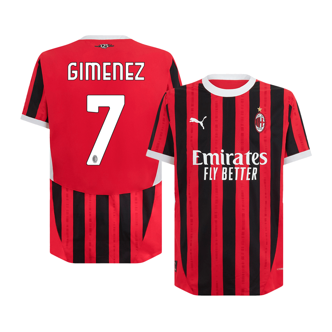 Player Version GIMENEZ #7 AC Milan Home  Soccer Jersey 2024/25 Top Soccer Jerseys Store