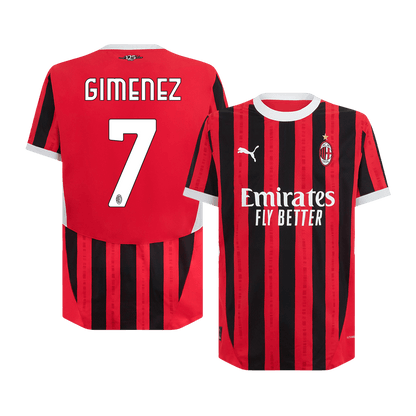 Player Version GIMENEZ #7 AC Milan Home  Soccer Jersey 2024/25 Top Soccer Jerseys Store