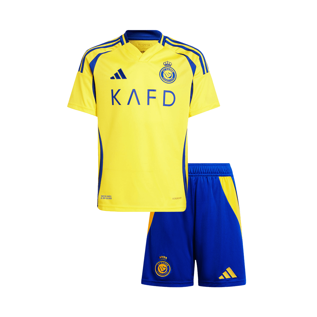 Kid's Al Nassr Home  Soccer Jersey Kit(Jersey+Shorts) 2024/25 Top Soccer Jerseys Store