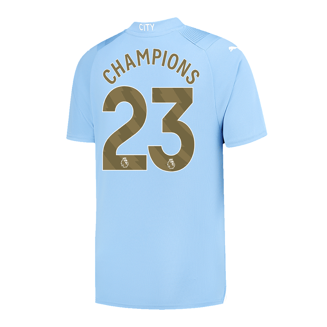CHAMPIONS #23 Manchester City Home  Soccer Jersey 2023/24 Top Soccer Jerseys Store
