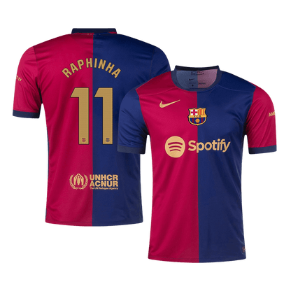 RAPHINHA #11 Barcelona Home  Soccer Jersey 2024/25 Top Soccer Jerseys Store