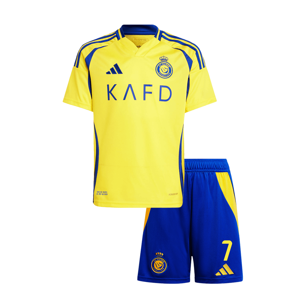 Kid's RONALDO #7 Al Nassr Home  Soccer Jersey Kit(Jersey+Shorts) 2024/25 - ACL Top Soccer Jerseys Store