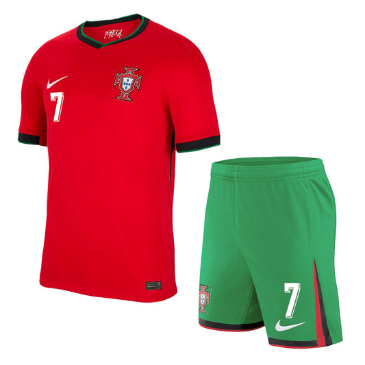 [Super Quailty] Men's Portugal RONALDO #7 Home Jersey (Jersey+Shorts) Kit Euro 2024 Go Game Wear