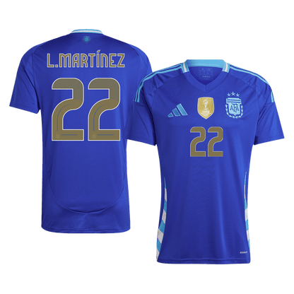 L.Martínez #22 Argentina Away  Soccer Jersey 2024 Top Soccer Jerseys Store