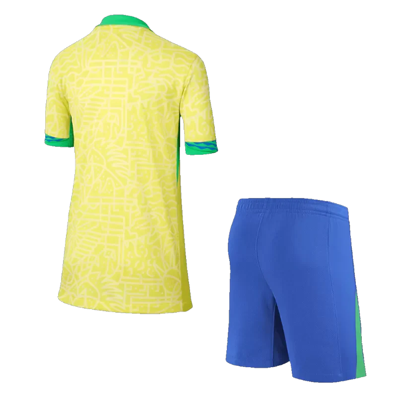 Brazil Kid‘s Home Soccer Jerseys (Jersey+Short) Kit 2024 Top Soccer Jerseys Store