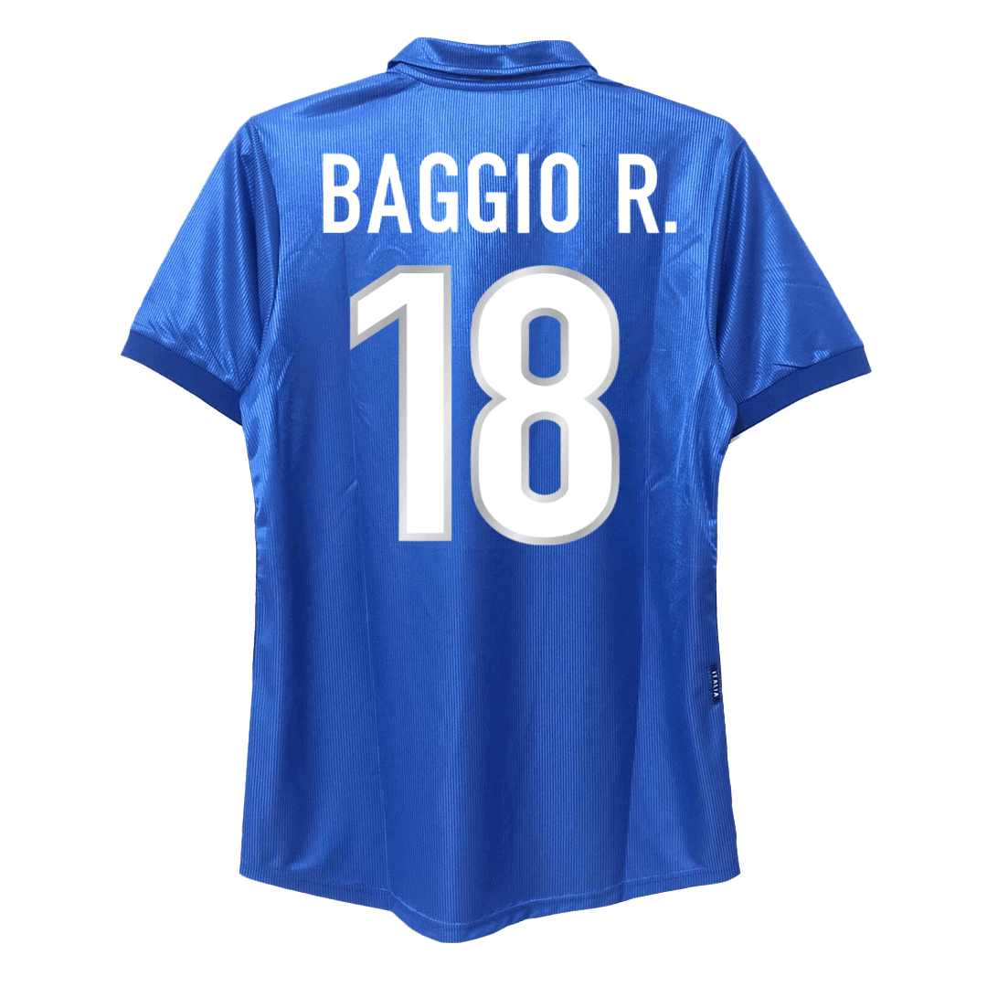 Retro BAGGIO R. #18 1998 Italy Home  Soccer Jersey Top Soccer Jerseys Store
