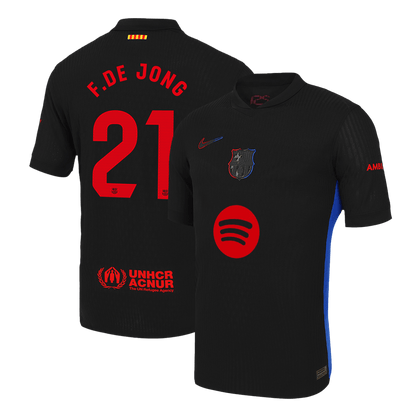 Player Version F.DE JONG #21 Barcelona Away  Soccer Jersey 2024/25 - Spotify Logo Without Text Top Soccer Jerseys Store