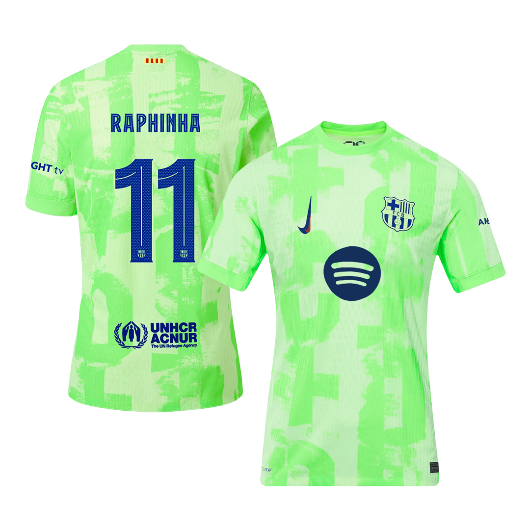 Player Version RAPHINHA #11 Barcelona Third Away  Soccer Jersey 2024/25 - UCL?Spotify Logo Without Text? Top Soccer Jerseys Store