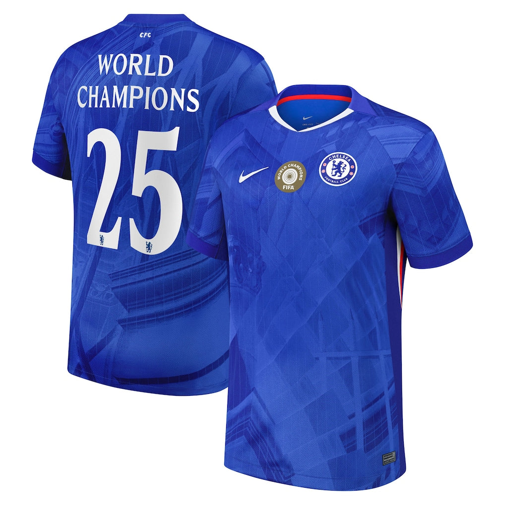 Chelsea Cup Home Soccer Jersey 2025-26 with World Champions 25 printing Go Game Wear