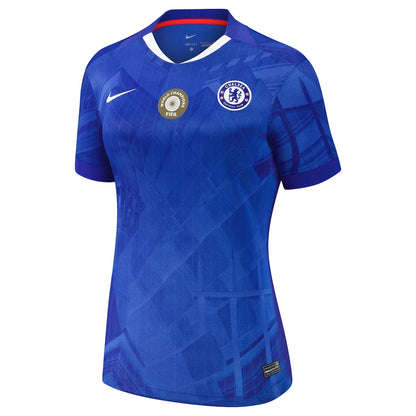 Women's Chelsea Cup Home Soccer Jersey2025-26 with World Champions 25 chest badge Go Game Wear