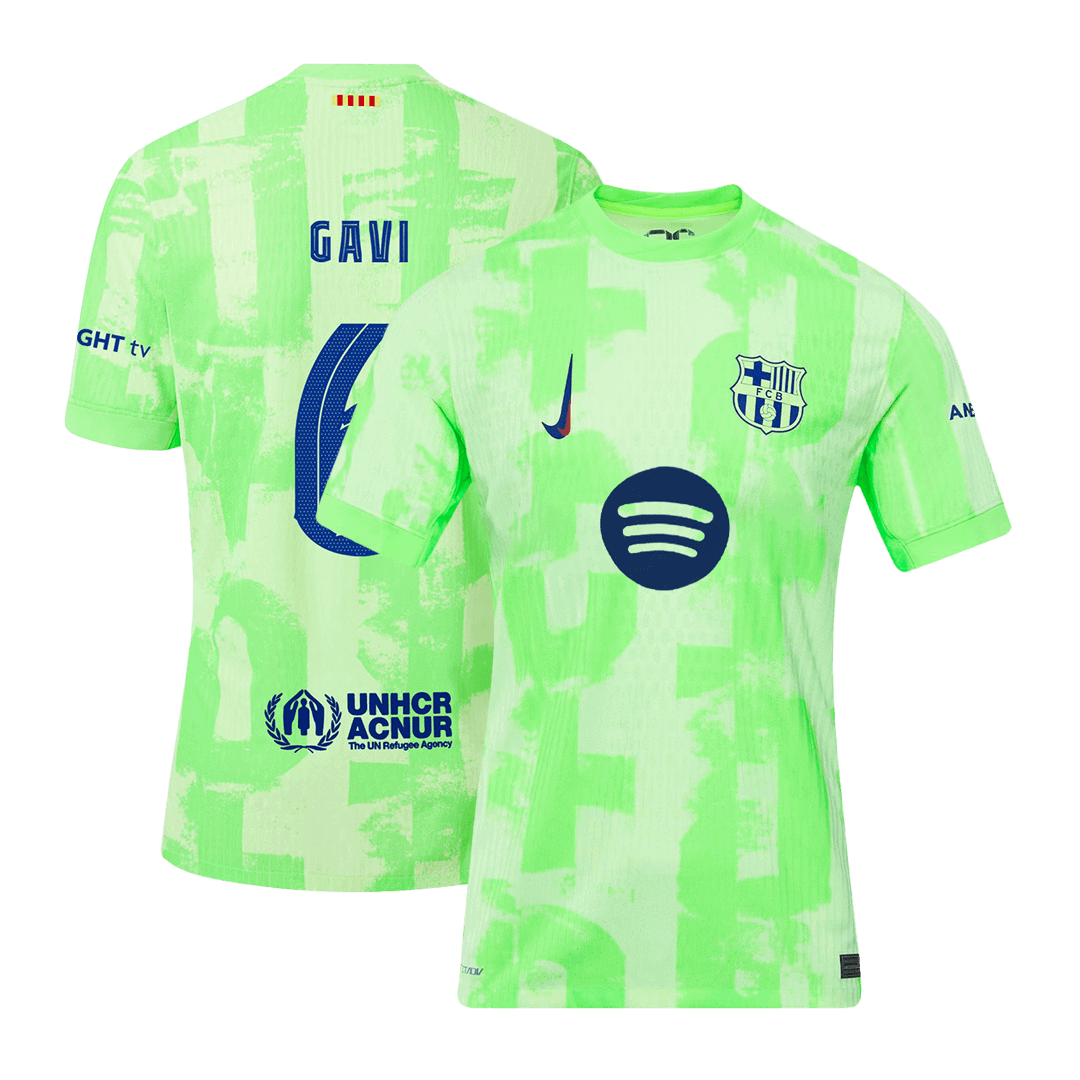 Player Version GAVI #6 Barcelona Third Away  Soccer Jersey 2024/25- UCL?Spotify Logo Without Text? Top Soccer Jerseys Store