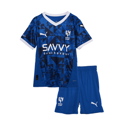 Kid's Al Hilal SFC Home  Soccer Jersey Kit(Jersey+Shorts) 2024/25 Top Soccer Jerseys Store