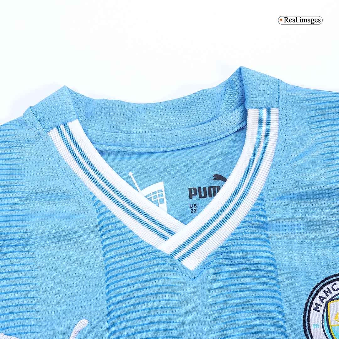 Kid's Manchester City Home  Soccer Jersey Kit(Jersey+Shorts) 2023/24 Top Soccer Jerseys Store