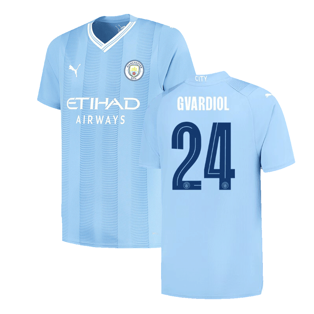 GVARDIOL #24 Manchester City Home  Soccer Jersey 2023/24 - UCL Top Soccer Jerseys Store