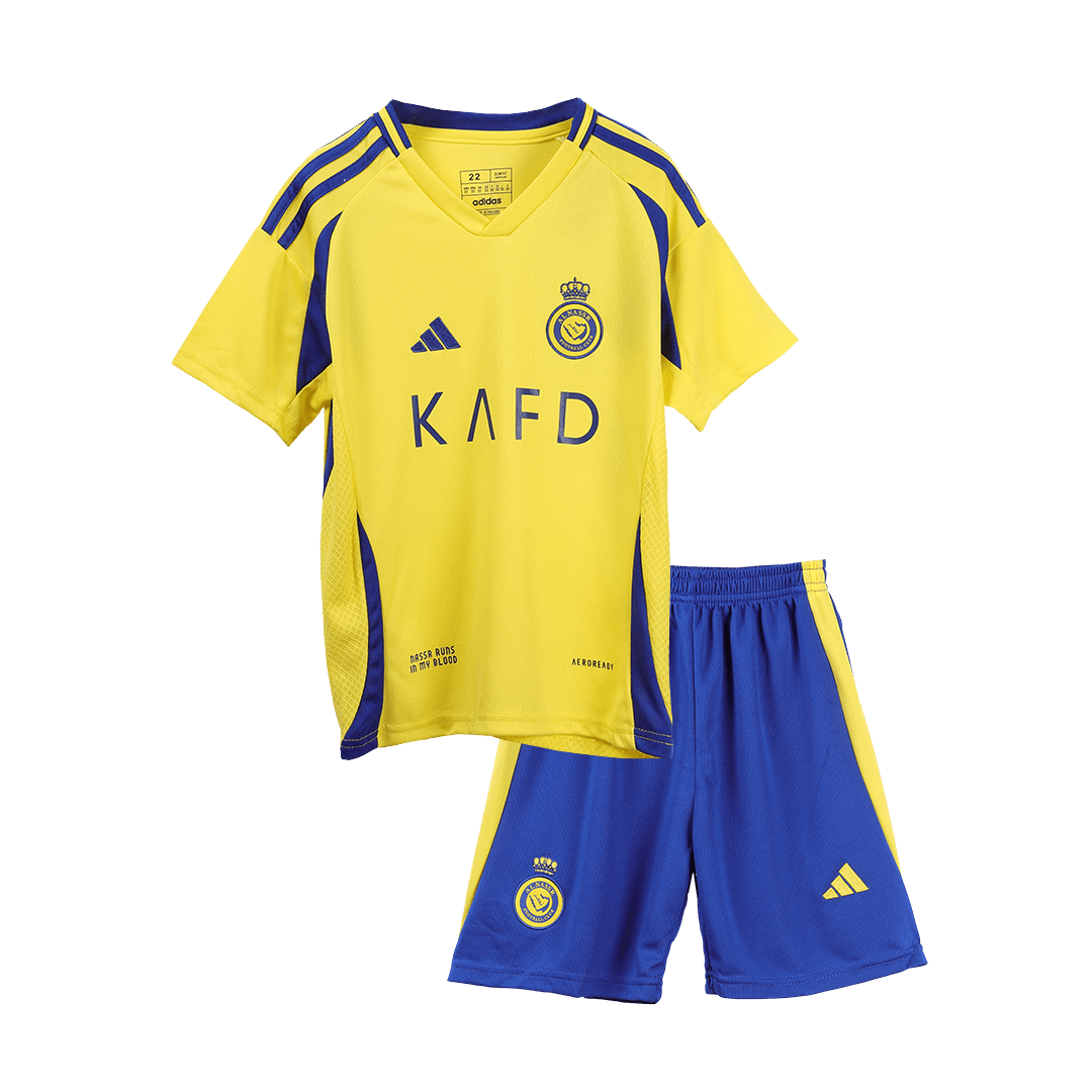 Kid's Al Nassr Home  Soccer Jersey Kit(Jersey+Shorts) 2024/25 Top Soccer Jerseys Store