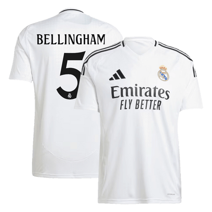 BELLINGHAM #5 Real Madrid Home  Soccer Jersey 2024/25 Top Soccer Jerseys Store