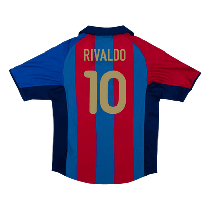 Retro RIVALDO #10 2001/02 Barcelona Home  Soccer Jersey Top Soccer Jerseys Store