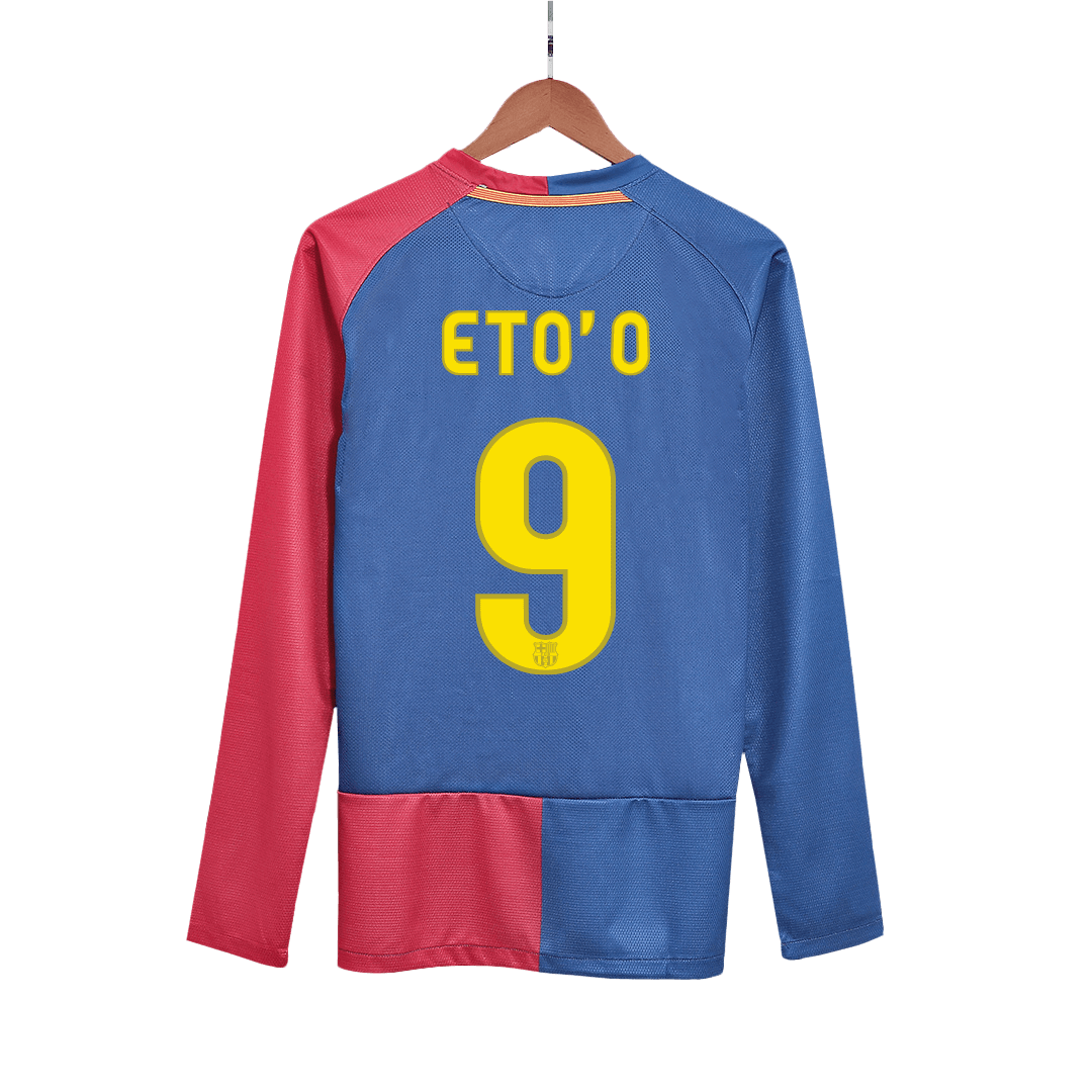 Retro ETO'O #9 2008/09 Barcelona Home Long Sleeve  Soccer Jersey- UCL Final Top Soccer Jerseys Store