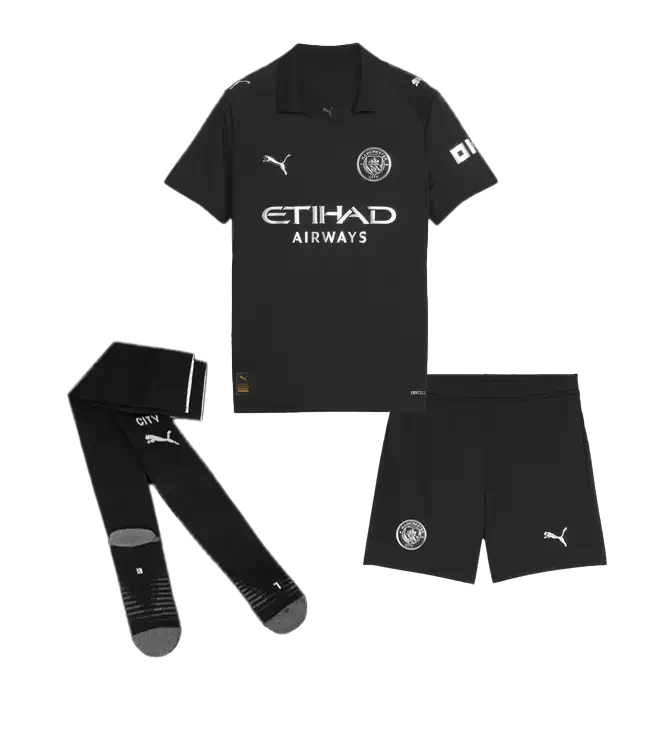Kid's Manchester City Away Soccer Jersey Kit(Jersey+Shorts+Socks) 2025/26 Go Game Wear