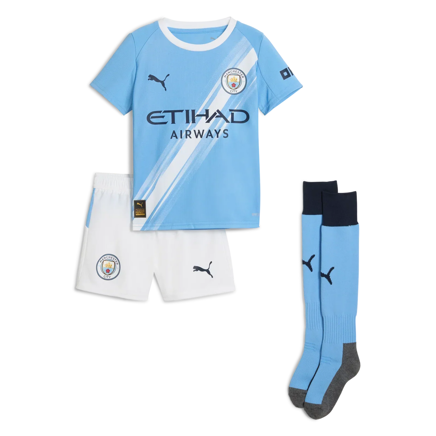 Kid's Manchester City Home Soccer Jersey Kit(Jersey+Shorts+Socks) 2025/26 Go Game Wear