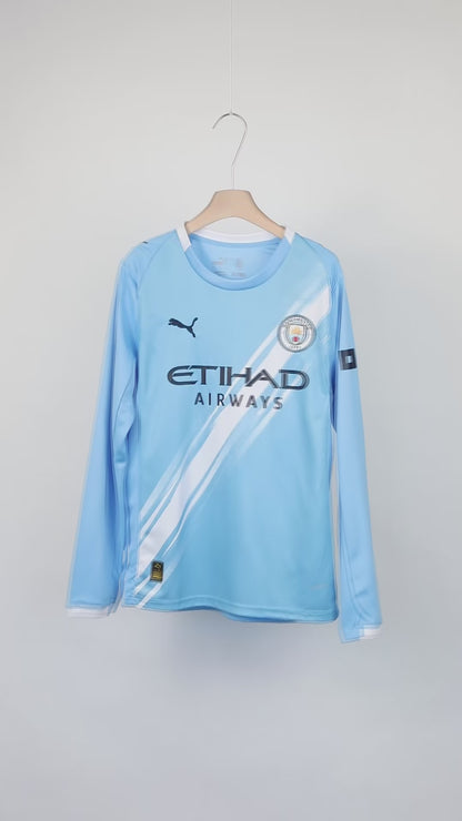 Manchester City Home Long Sleeve Soccer Jersey 2025/26